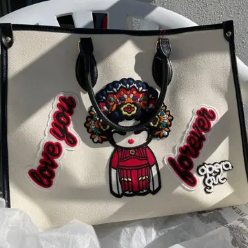 [ 미사용 ] 비비안 탐 오페라 걸 자수 캠퍼스 백 소가죽 라지