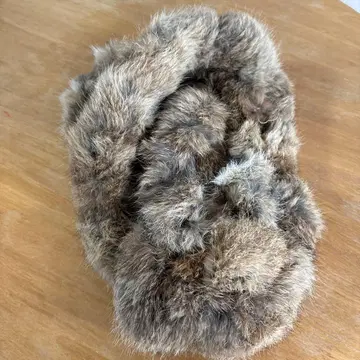 브라운 퍼 루프 머플러 퍼