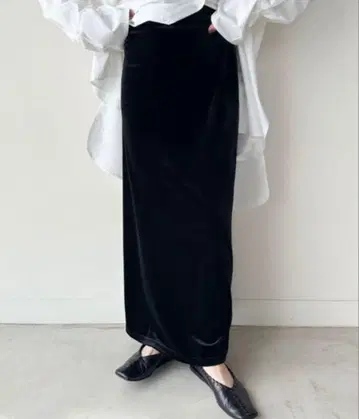 셀렉트 모카 벨로아 I 라인 롱 스커트