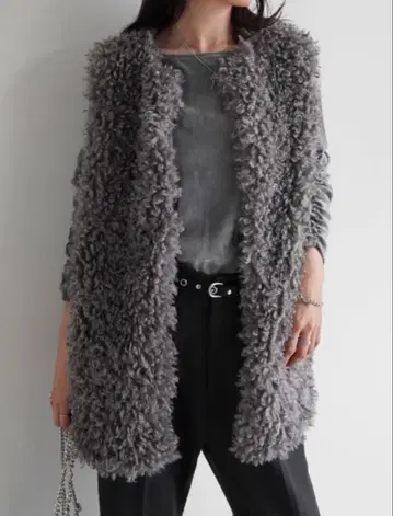 새상품 Re:EDIT 푸들 인조 모피 미들 베스트