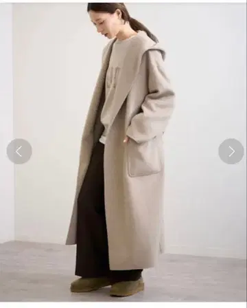 FRAMeWORK SUPER160s 후디 코트 베이지 36