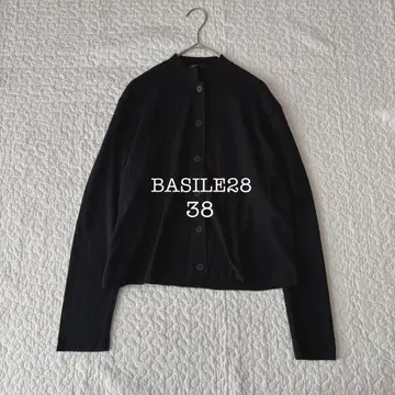 바지레28 미들 기장 긴팔 가디건 (38) 블랙 레이온 혼방 가을 버튼