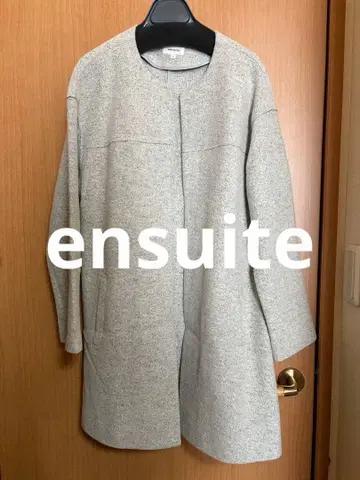 ensuite 노카라 자켓 울 혼방 모79%/나일론21%