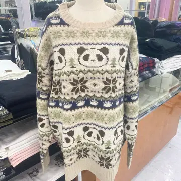 ( 71 ) 팬디에스타 팬더 무늬 니트 스웨터 아이보리