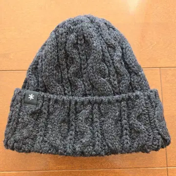 스노우피크/다크 그레이 케이블 짜임 니트 모자
