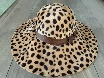 레오파드 무늬 울 햇