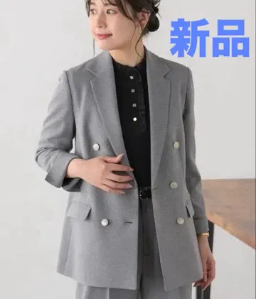 새상품 아오키 트위드 스트레치 더블 자켓 더블 브레스트