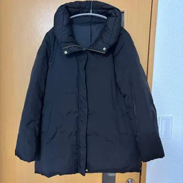 나일론 타프타 미들 기장 다운 코트