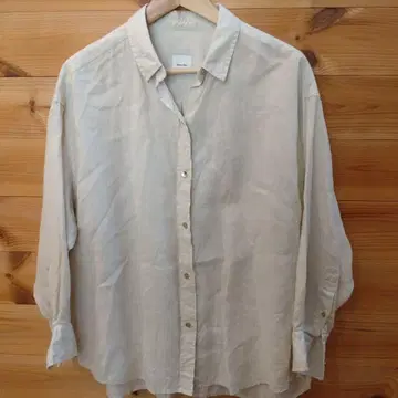 Spick & Span 린넨 빅 셔츠 내추럴