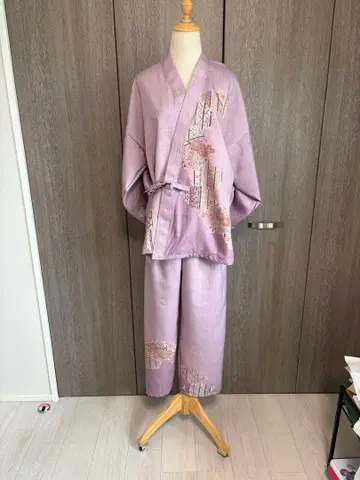 기모노 리메이크 호몬기 지 패치워크 꽃 문양 순수 실크로 만든 사문