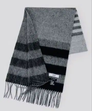 다케오 키쿠치 새상품 남성용 캐시미어 머플러 (블랙/그레이)