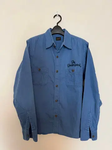 The Tenderloins 자수 긴팔 셔츠 파랑