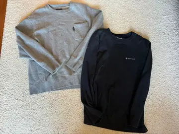 스노우피크 긴팔 티셔츠 M 사이즈 그레이 블랙