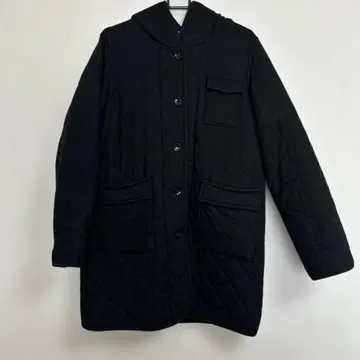 써니클라우드 블랙 특별한 퀼팅 후드 코트 블랙