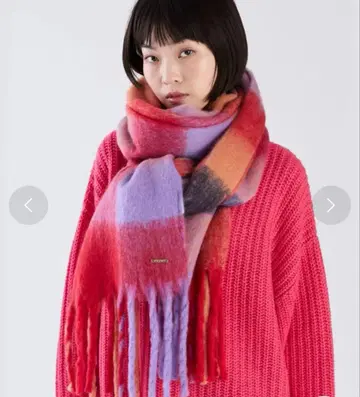 T agne's b 에네스베 블록 체크 스톨 레드