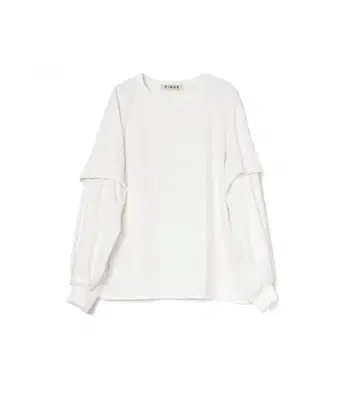 PINUE 턱 슬리브 롱 T WHITE