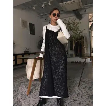 AMERI SUSPENDER KNIT LACE DRESS