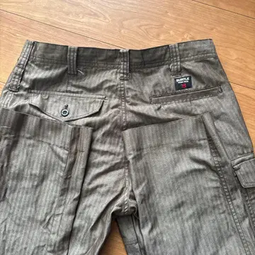 BURTLE 워크 팬츠 브라운 스트라이프