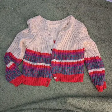 컬러 블록 크루 가디건 niko and