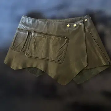 가죽 숏 에이프런 블랙