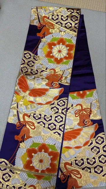 후쿠로 오비 후리소데용 보라색 바탕