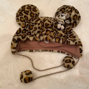 디즈니 레오파드 무늬 팬캡 브라운