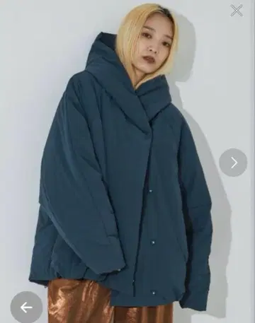 NOMINE 충전솜 볼륨 후드 블루종