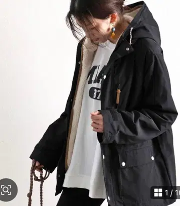 시착만 한 상품 클래식 엘프 3WAY 보아 마운틴 후드티 L 사이즈 블랙