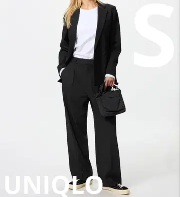 UNIQLO 턱 와이드 팬츠 블랙 유니클로