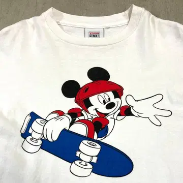 스케이트보드 미키마우스 VISION 콜라보 T셔츠 disney 화이트