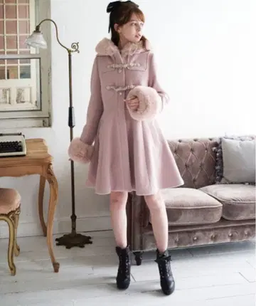 LIZLISA 리본 벨트 푸드코트 핑크