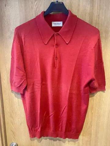 JOHN SMEDLEY 레드 피케 셔츠 S