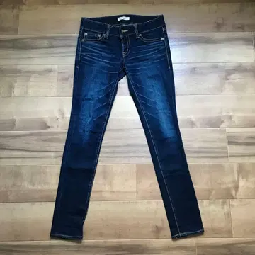 moussy 리버스 스키니 데님 27인치 다크 네이비