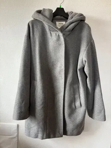 ikka 울 하프 후디드 코트