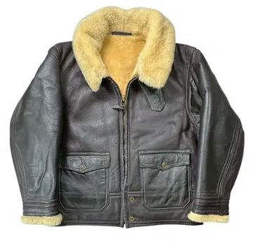 윌리스앤가이거 리얼 무스탕 플라이트 자켓 브라운 42