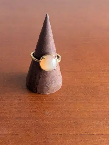 인도 만스누와르 오렌지 문스톤 반지