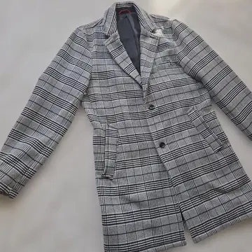 BEAMS HEART 체크 무늬 더블 브레스트 체스터 코트