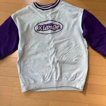 Xlarge 로고 자수 트레이닝복 그레이/퍼플