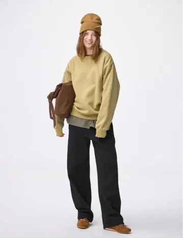 GU 헤비 웨이트 맨투맨 배럴 레그 팬츠+EC(긴 길이 77.5cm)