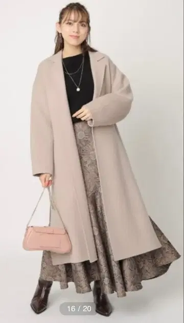 마이 스트라다 롱 리버 코트 모카 M 사이즈