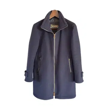 HERNO 네이비 울 x 다운 고급 남성용 코트 (46)