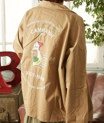 정가 26400엔 자켓 블루종 베트남 자켓 베트남 자켓 베이지