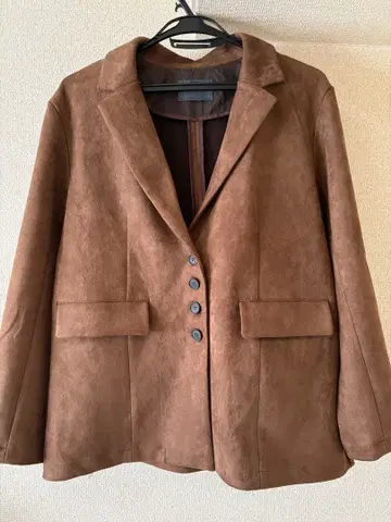 hunch 브라운 페이크 스웨이드 테일러드 자켓