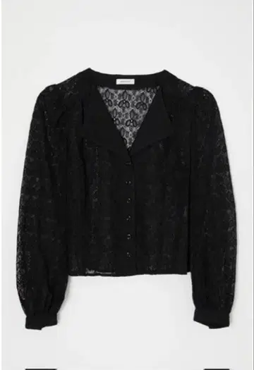 moussy PUFF SHOULDER LACE 블라우스 BLK