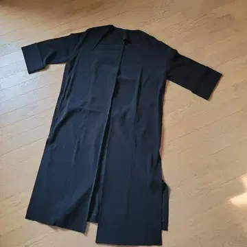 NOBLE 블랙 긴팔 롱 코트 40