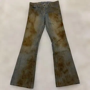 셀락 데님 팬츠 플레어 부츠컷 빈티지 데미지