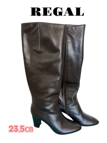 REGAL 가죽 롱 부츠 하이힐 23.5cm