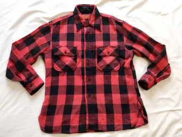 70's Sears 시어스 밴드 포함 플란넬 셔츠 M 버팔로 체크