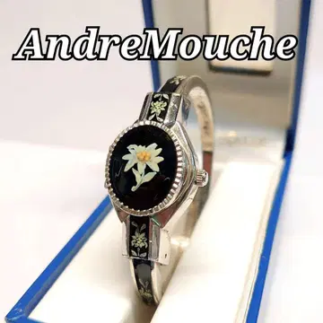 작동품 Andre Mouche 아드레 무슈 뱅글 워치 꽃무늬