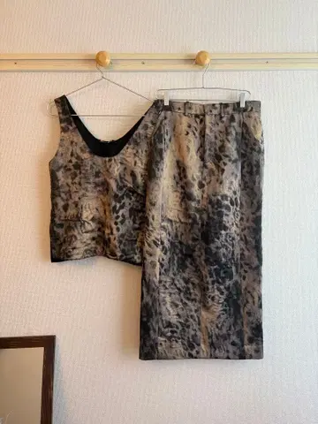 동물 패턴 스커트 셋업